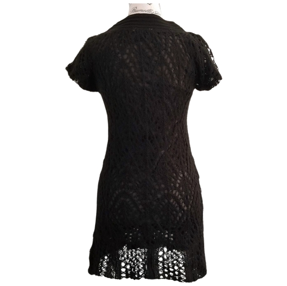 Vitrin Design Black Wool Tunic With Sequin Flower - Picture 3 of 4